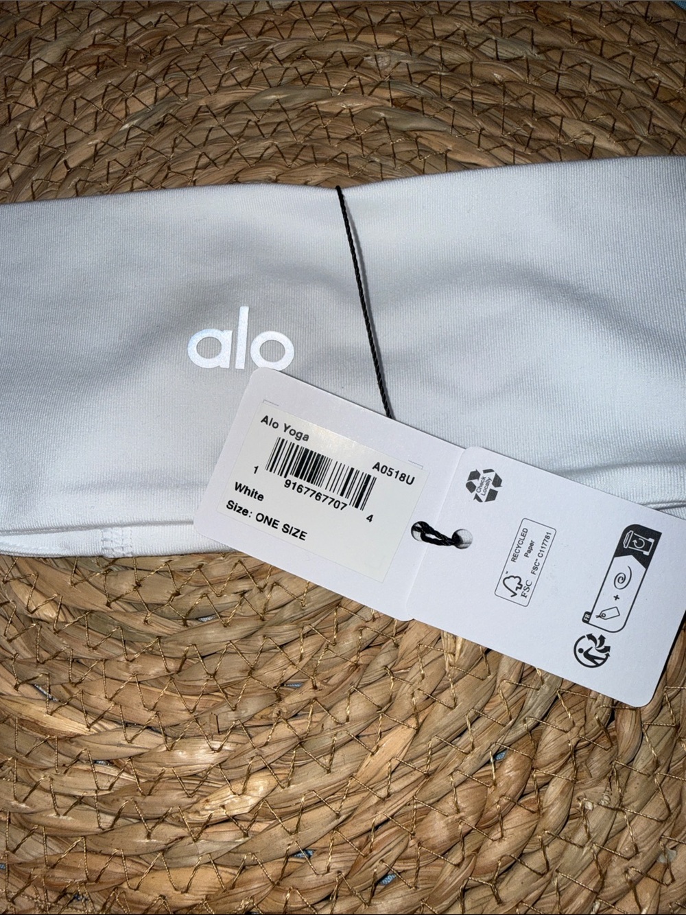 ALO Yoga White Wide Foldover Headband - Picture 4 of 6